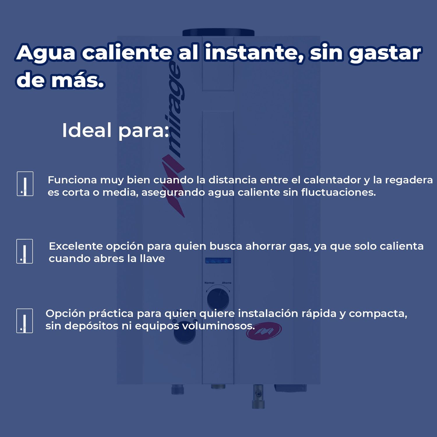 Calentador De Paso Mirage 6 L Gas Natural Incluye Maxiboiler