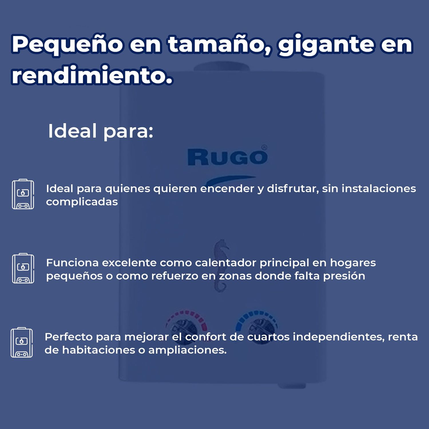 Calentador Paso 6 L Rugo Gas LP Incluye Kit de Instalación