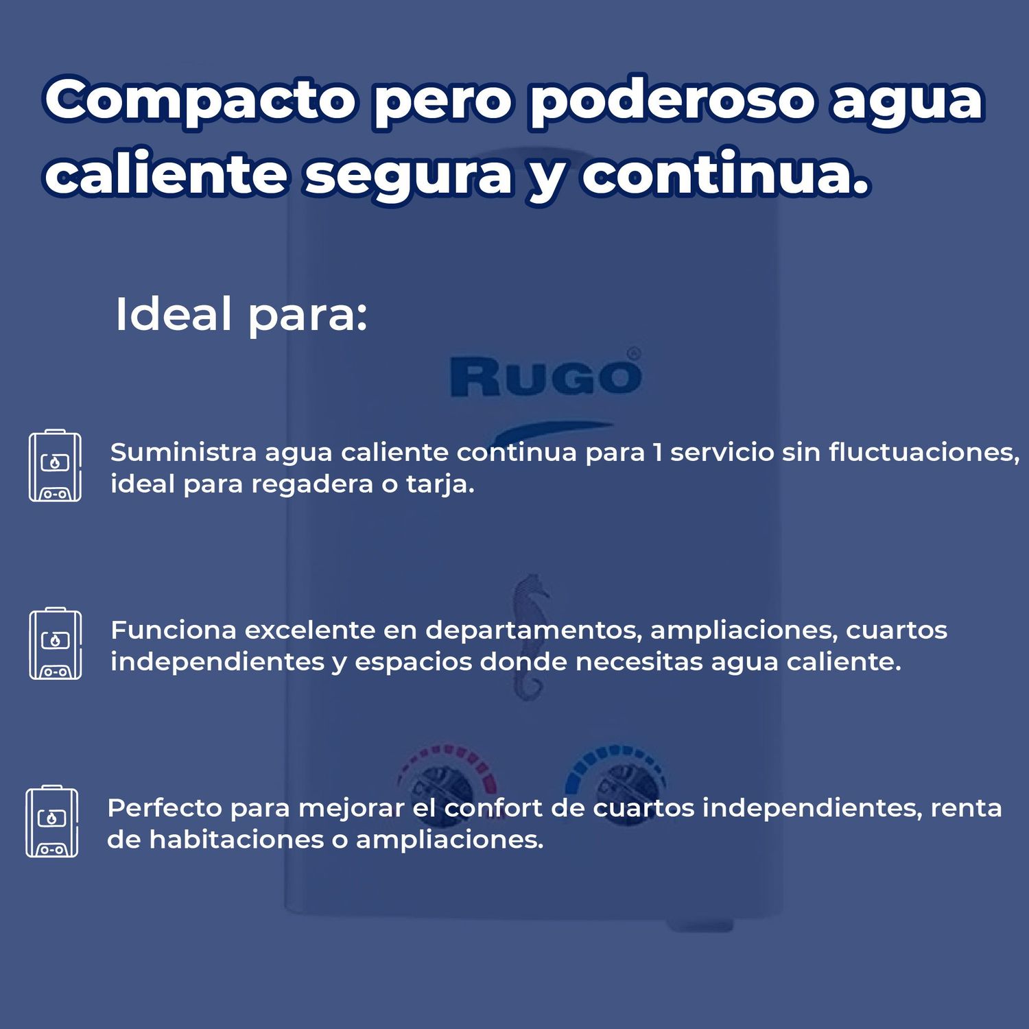 Calentador Paso 06 Lts Rugo Gas Nat Incluye Kit de Instalación