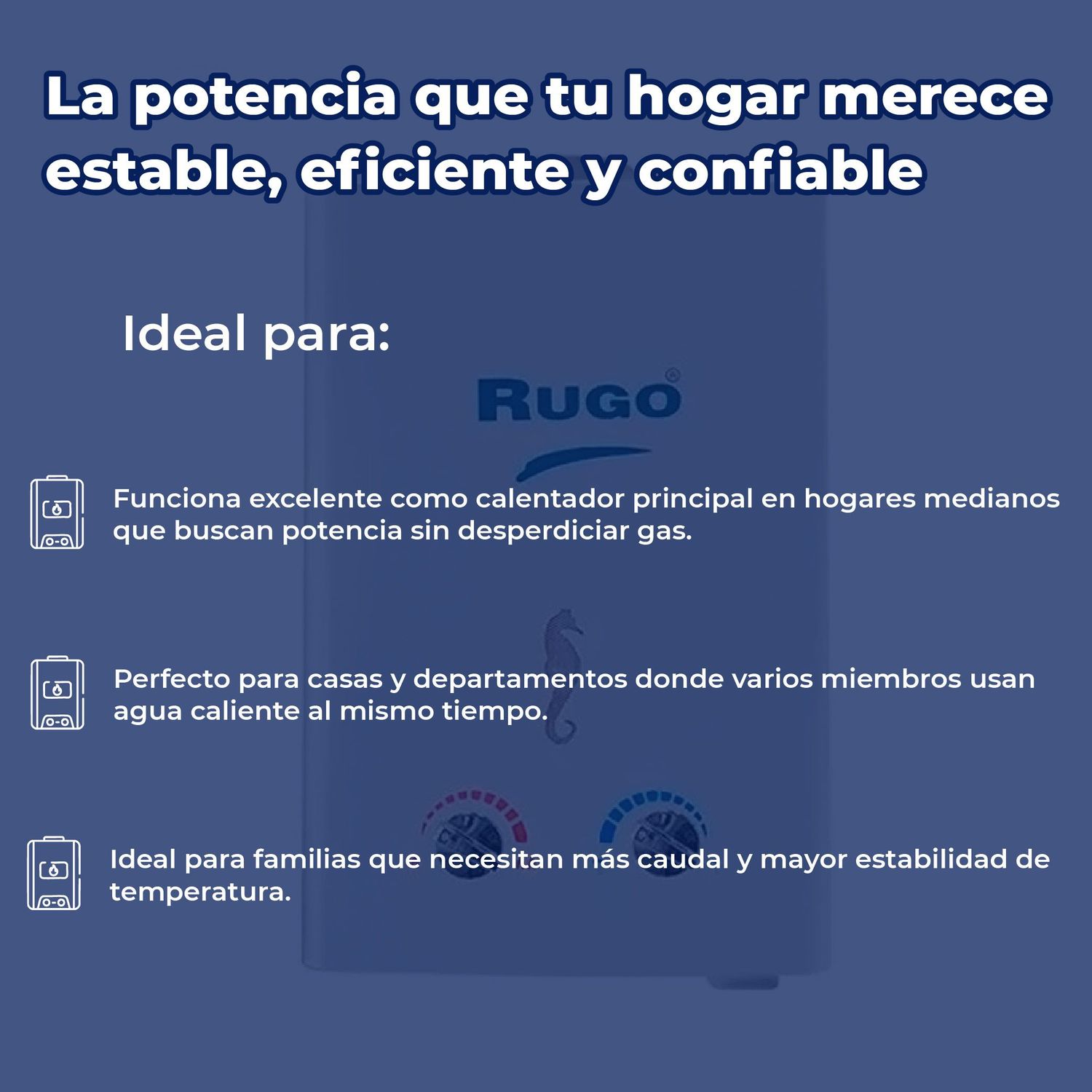 Calentador Paso 12 L Rugo Gas LP Incluye Kit de Instalación