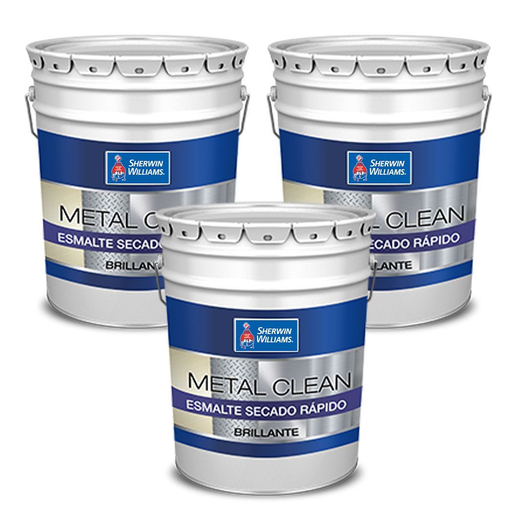 Paq 3X2 Esmalte Bte Secado Rápido Metal Clean Blanco 19 L