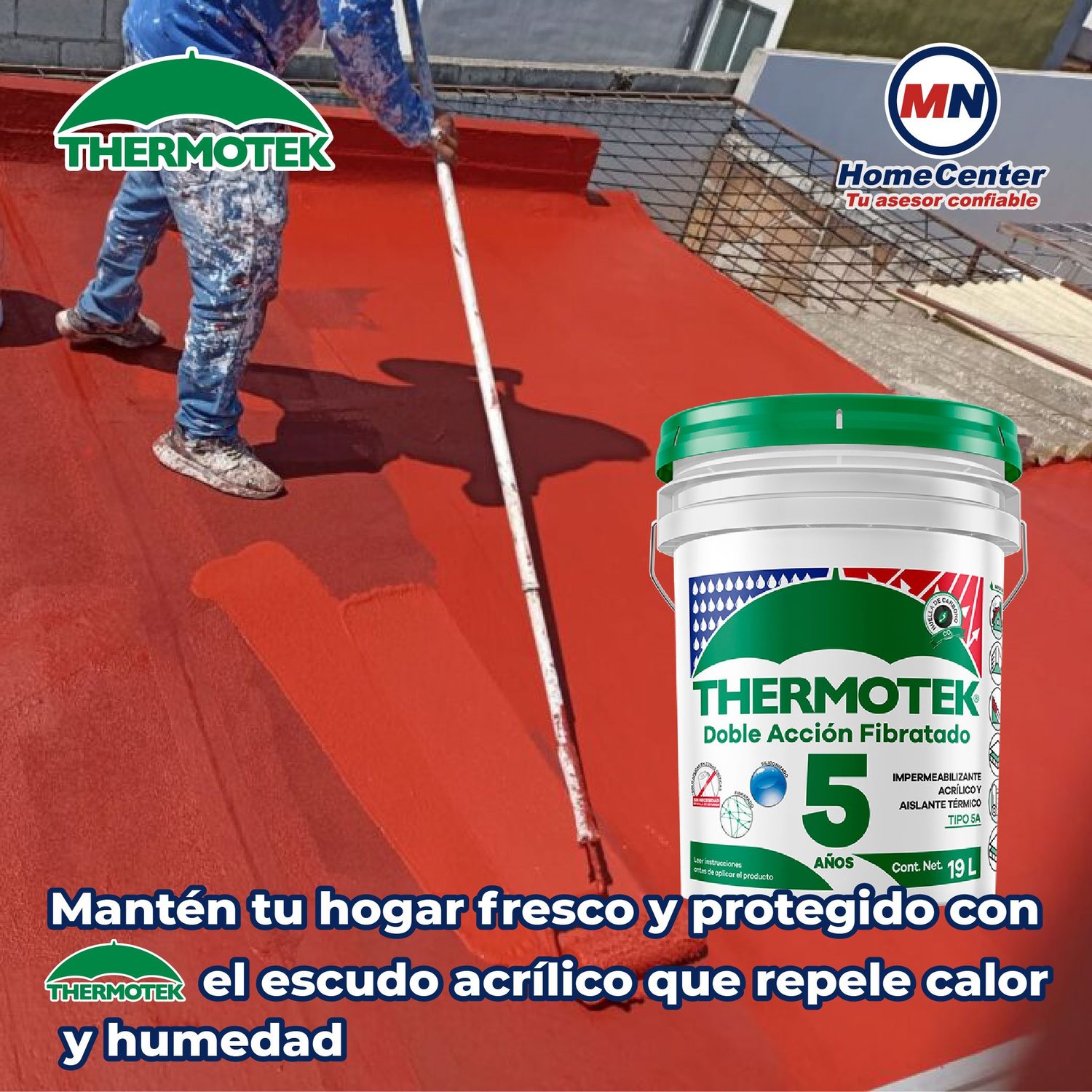 Paquete Impermeabilizante Thermotek 5A Rojo gratis 1 galón