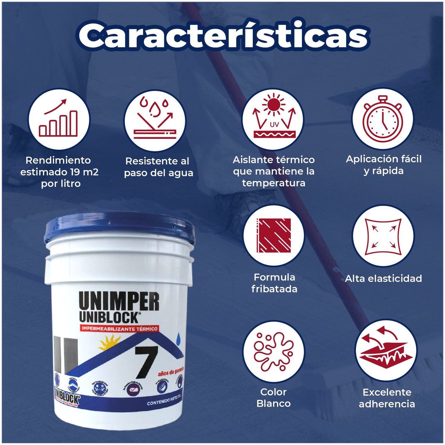 Paquete 3 Cubetas Unimper, Gratis 1 Sellador y Cepillo ixtle