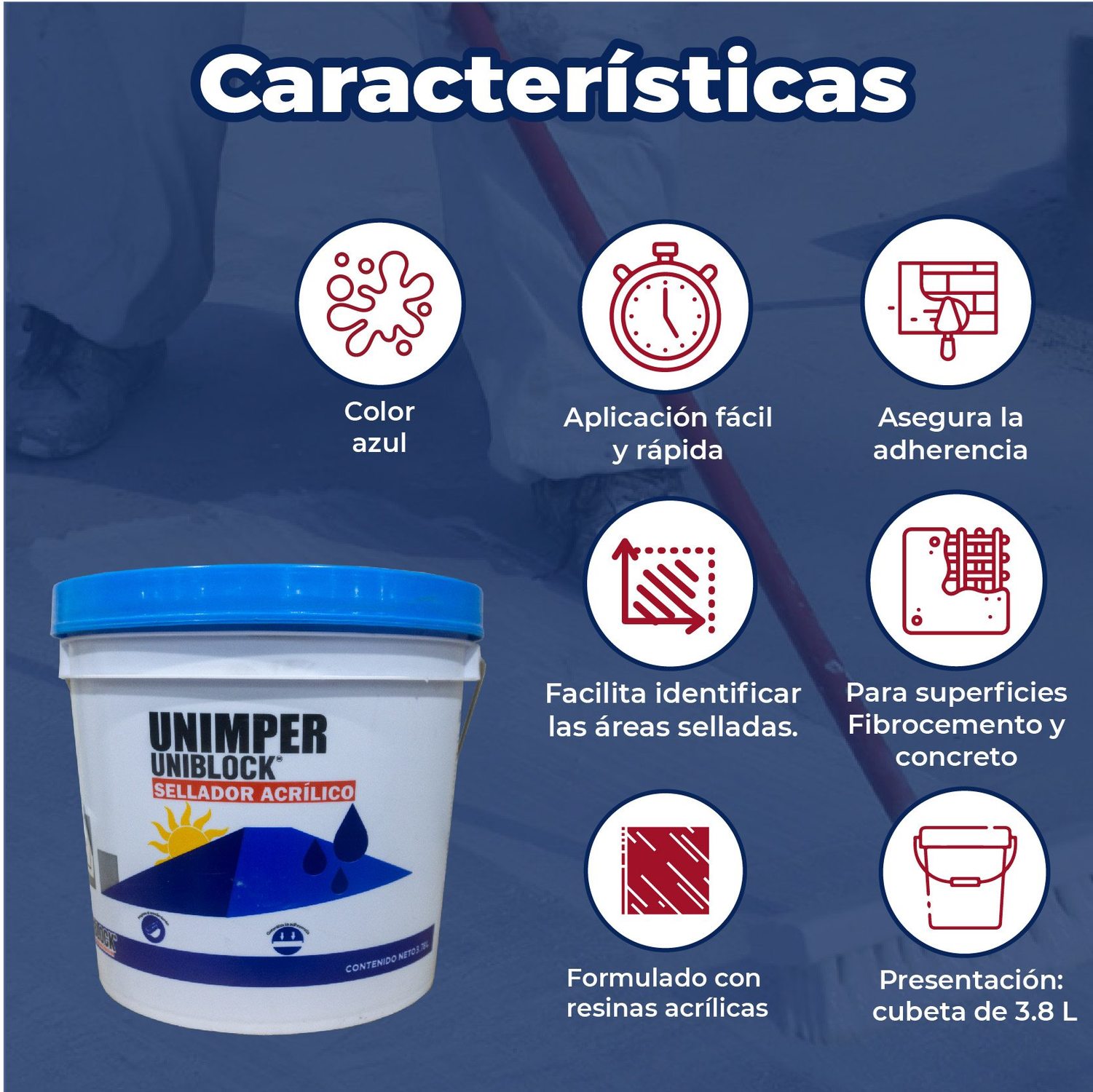 Paquete 3 Cubetas Unimper, Gratis 1 Sellador y Cepillo ixtle