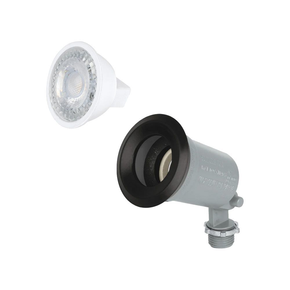 Paquete Luminario Intemperie mas foco AKSI 7W