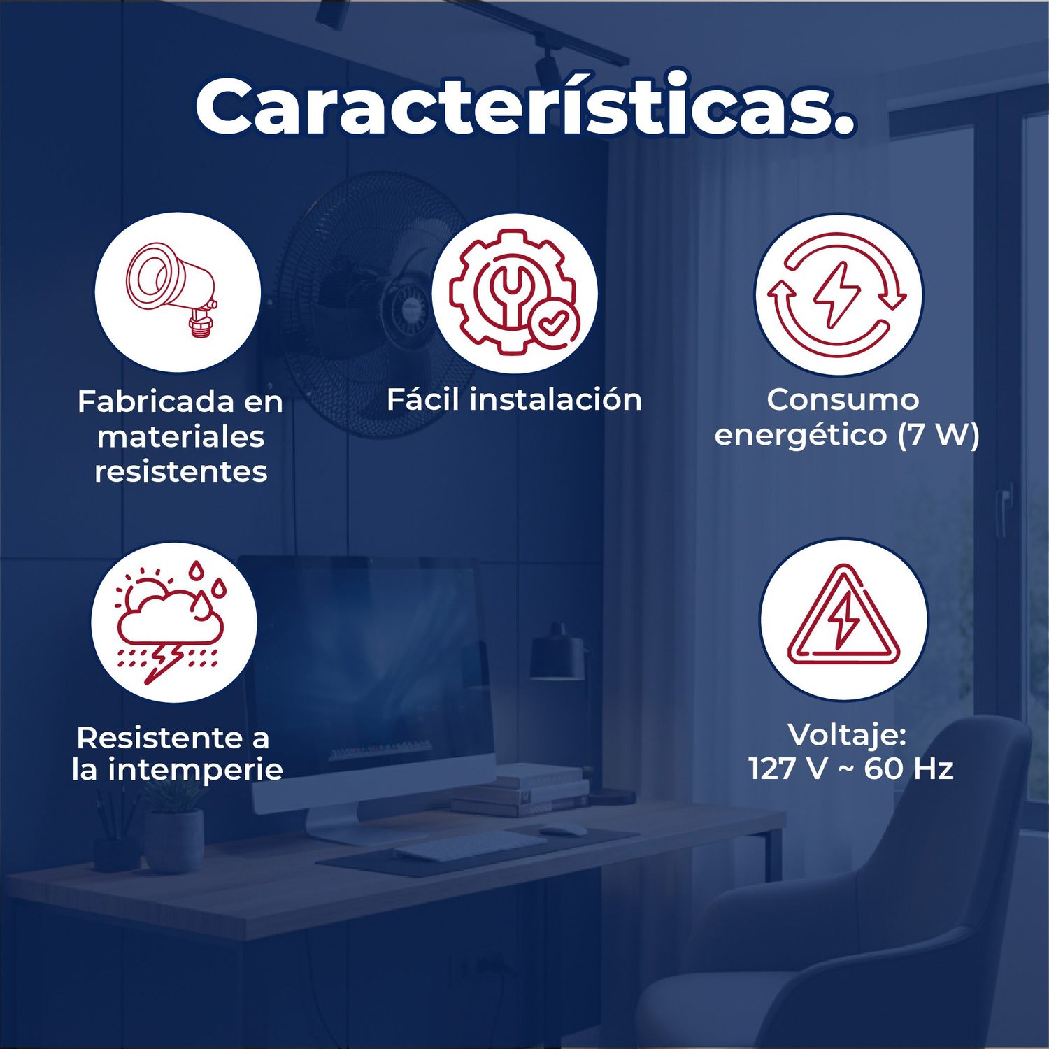 Paquete Luminario Intemperie mas foco AKSI 7W