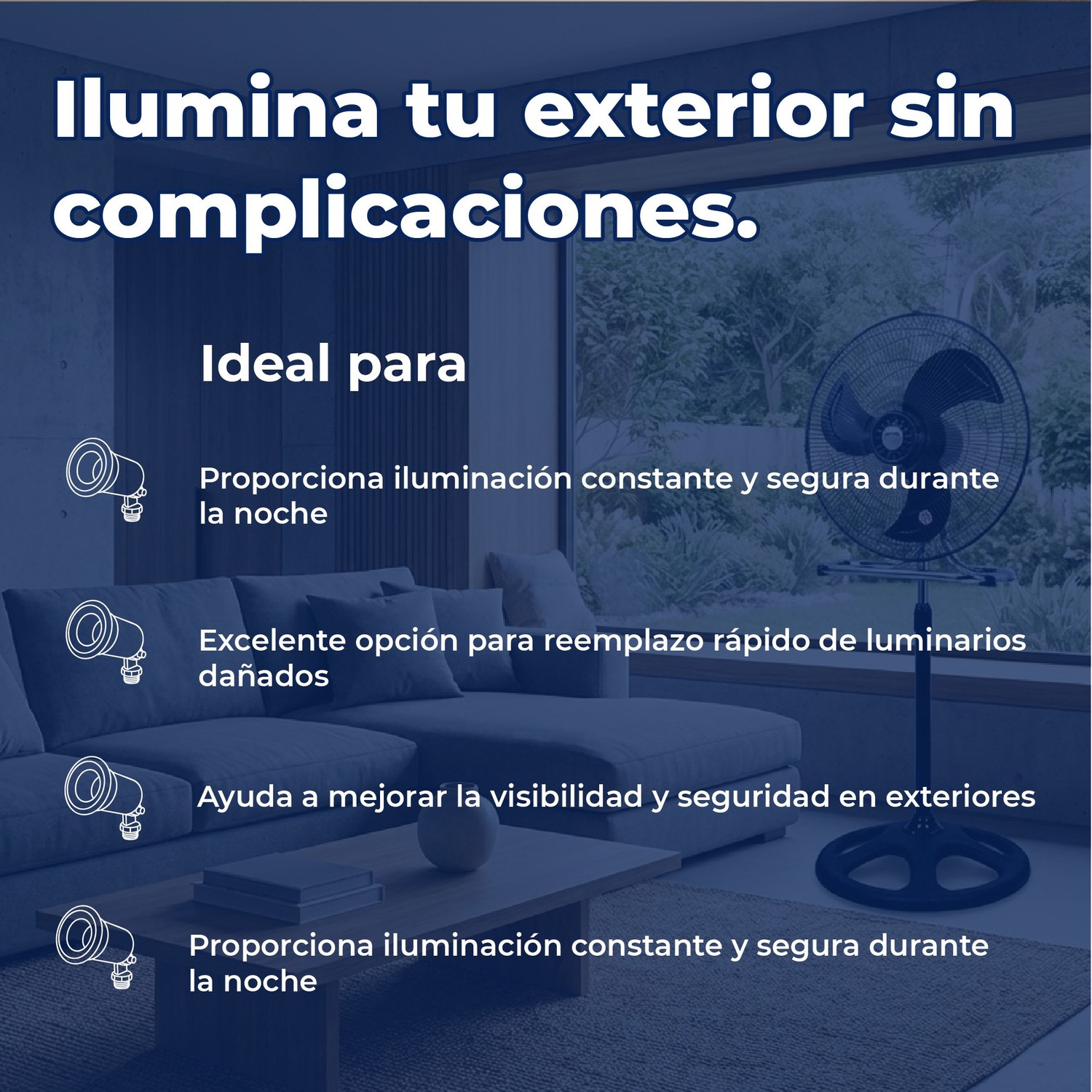 Paquete Luminario Intemperie mas foco AKSI 7W