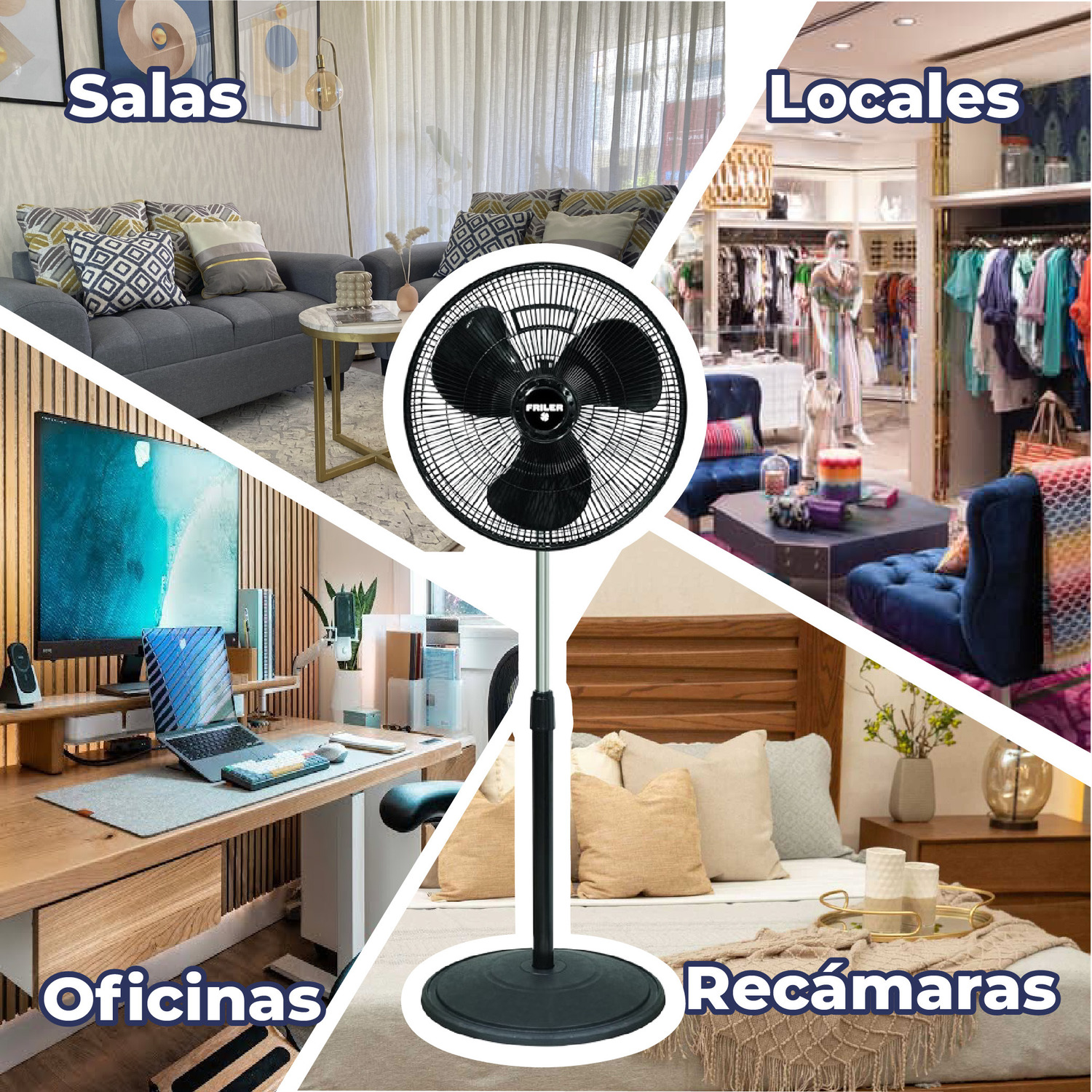 Paquete Ventilador Pedestal 2 en 1 Brisa Friler FS16 2 PZ