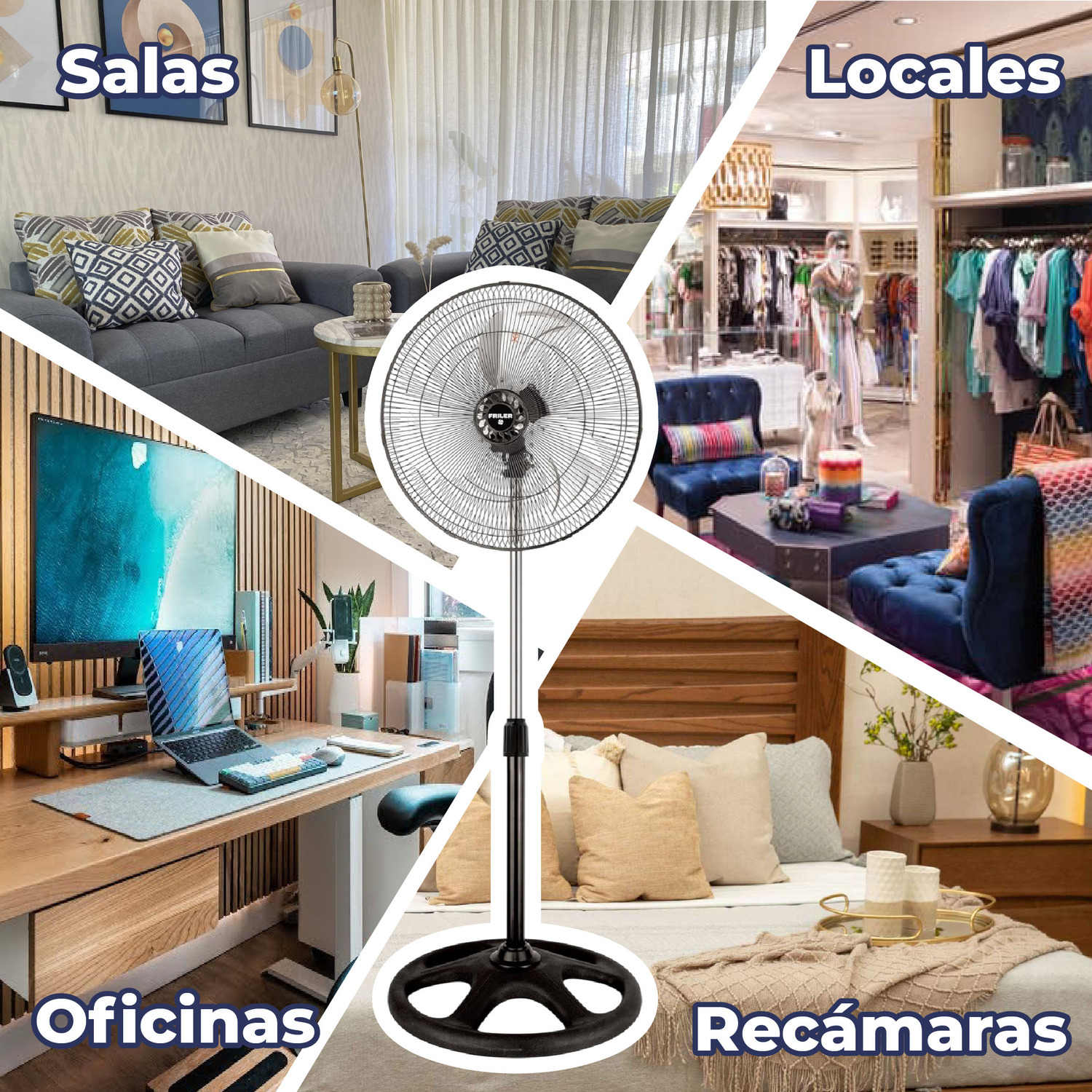 Paquete Ventilador Pedestal 2 en 1 Brisa Friler FS182N1 2 PZ