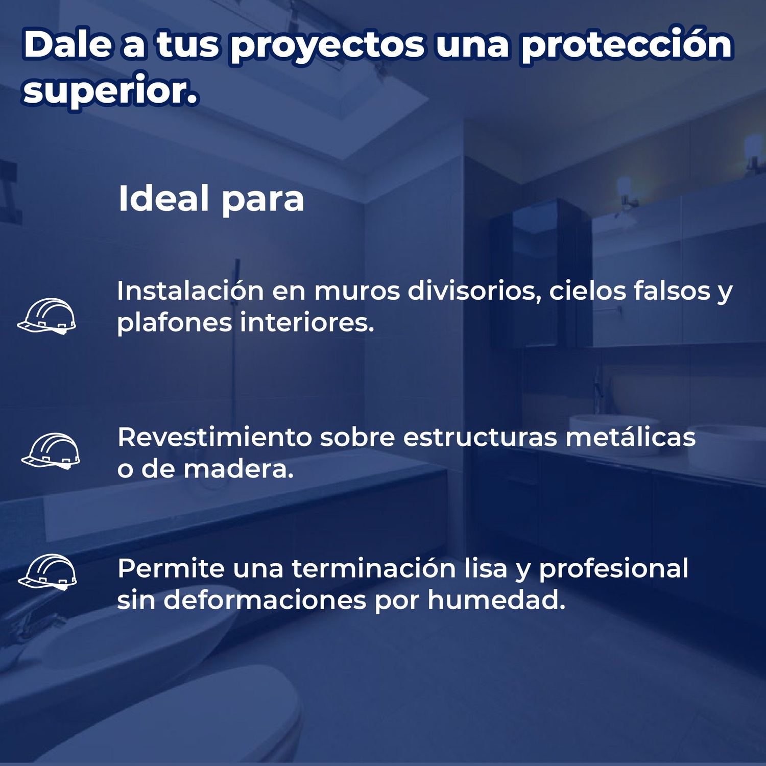 Panel Yeso Resistente a Humedad 1/2 pulg 1.22 x 2.44 m