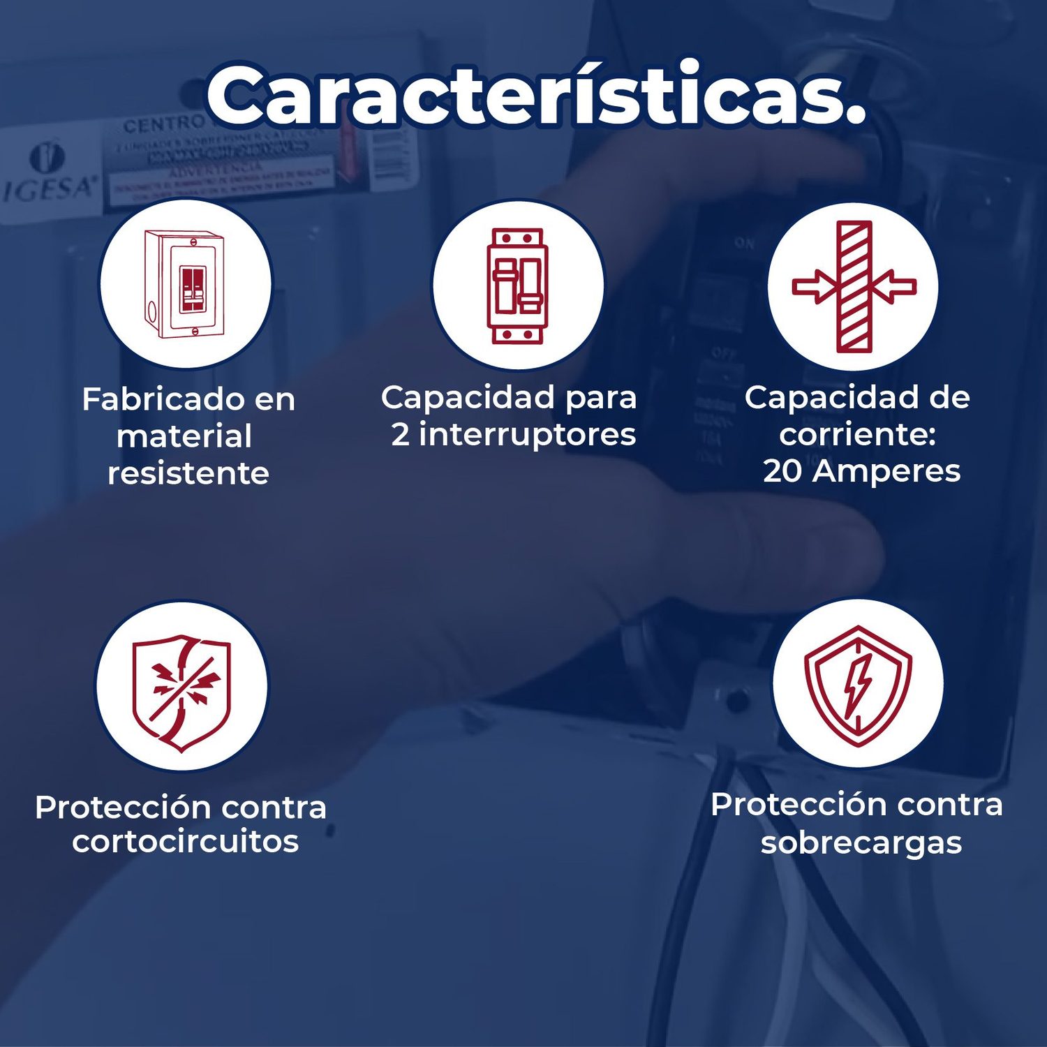 Paquete Centro Carga 2 Unidades Igesa + 2 Pastillas 20A SIEMENS