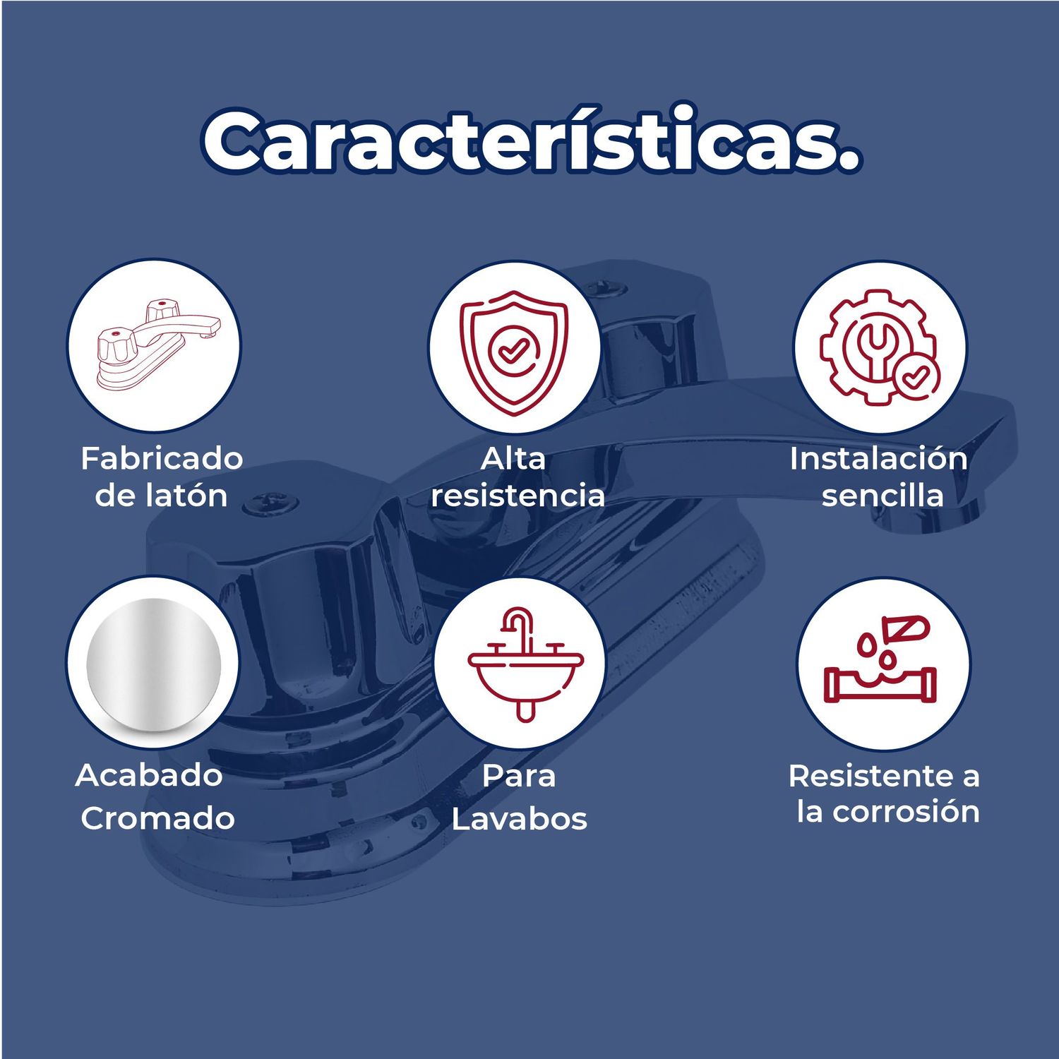 Llave Mezcladora Para Lavabo 4" cierre de compresión Rugo 24-I