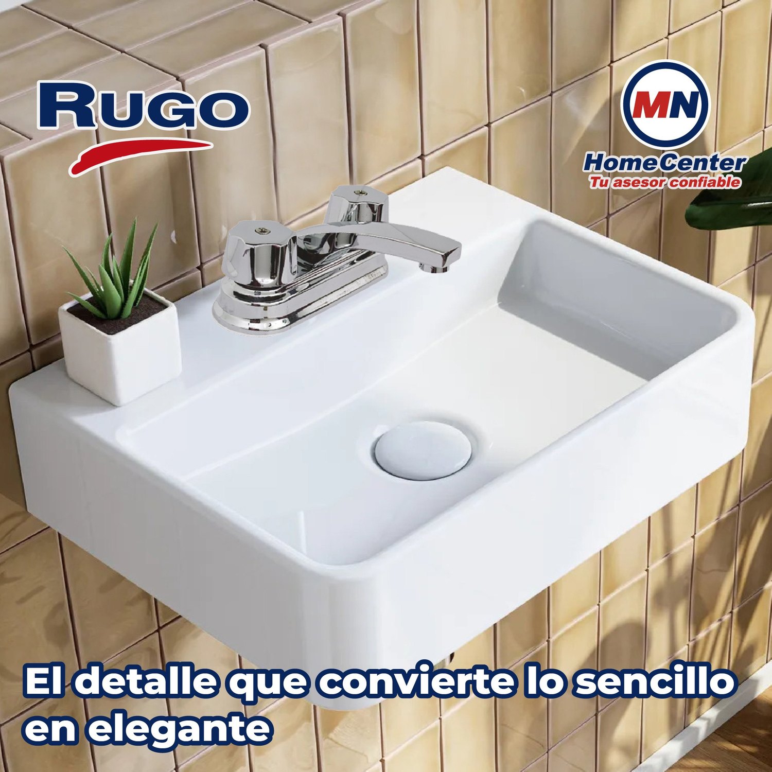 Llave Mezcladora Para Lavabo 4" cierre de compresión Rugo 24-I