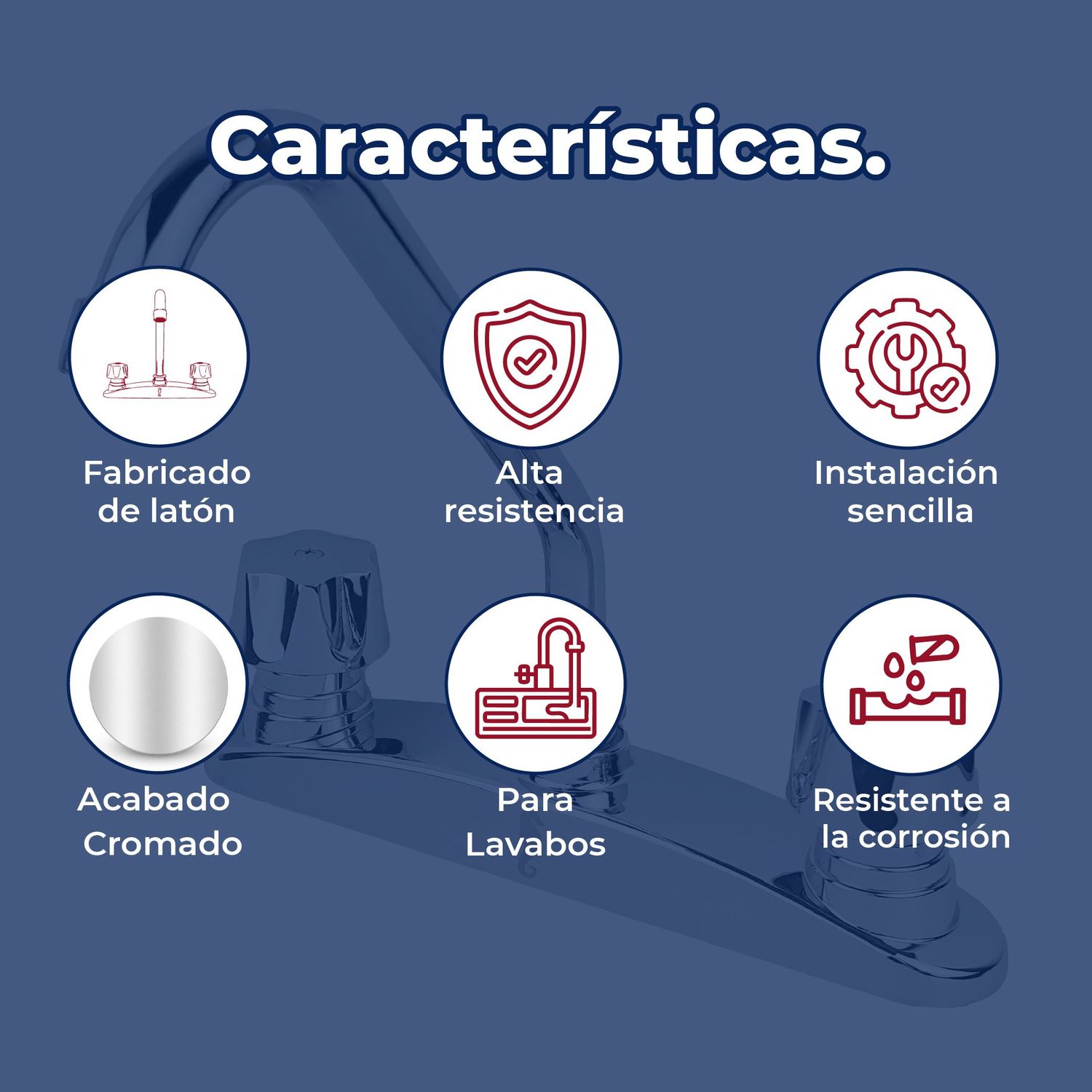 Llave Mezcladora 8" al Piso Para Fregadero con Cubierta Rugo 8IC