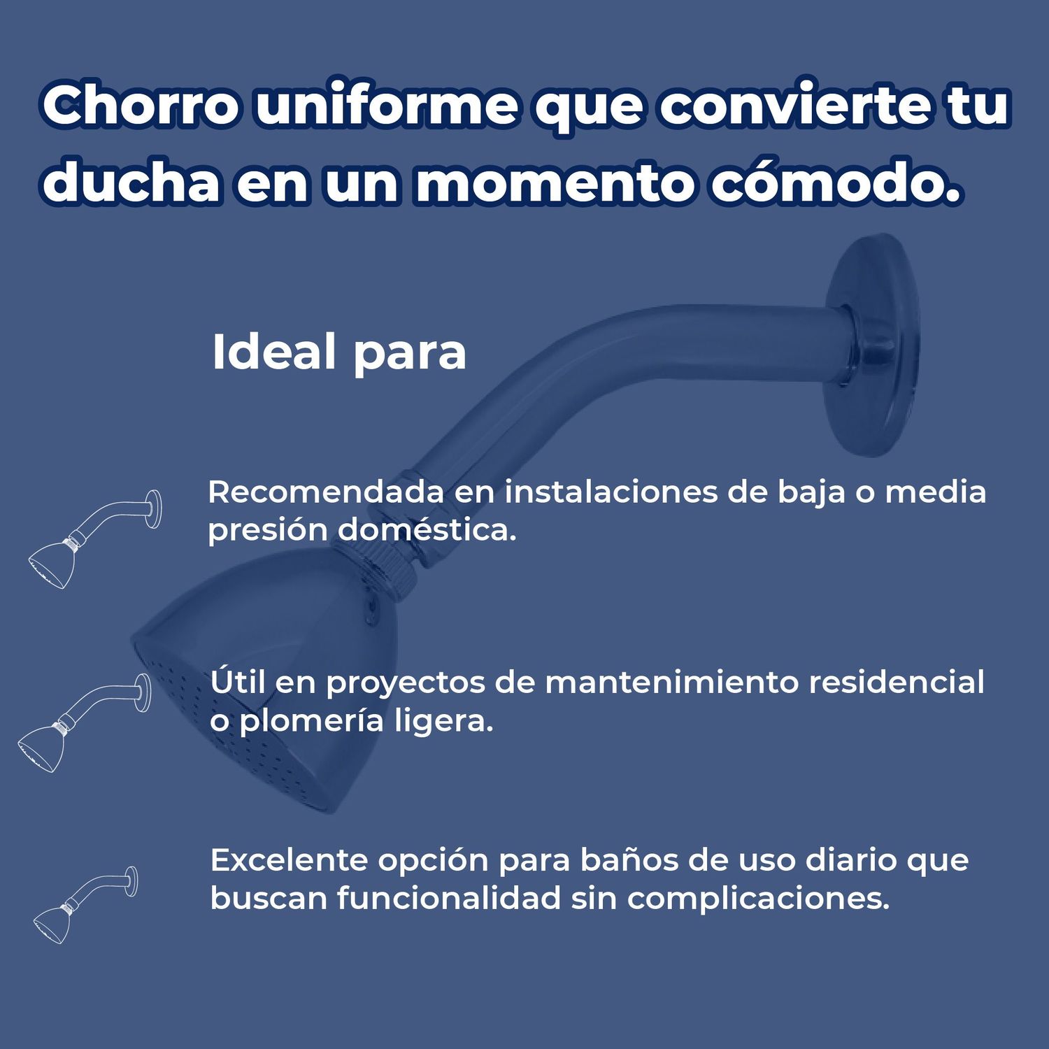 Regadera Con Brazo y Chapetón Genova Rugo 44G