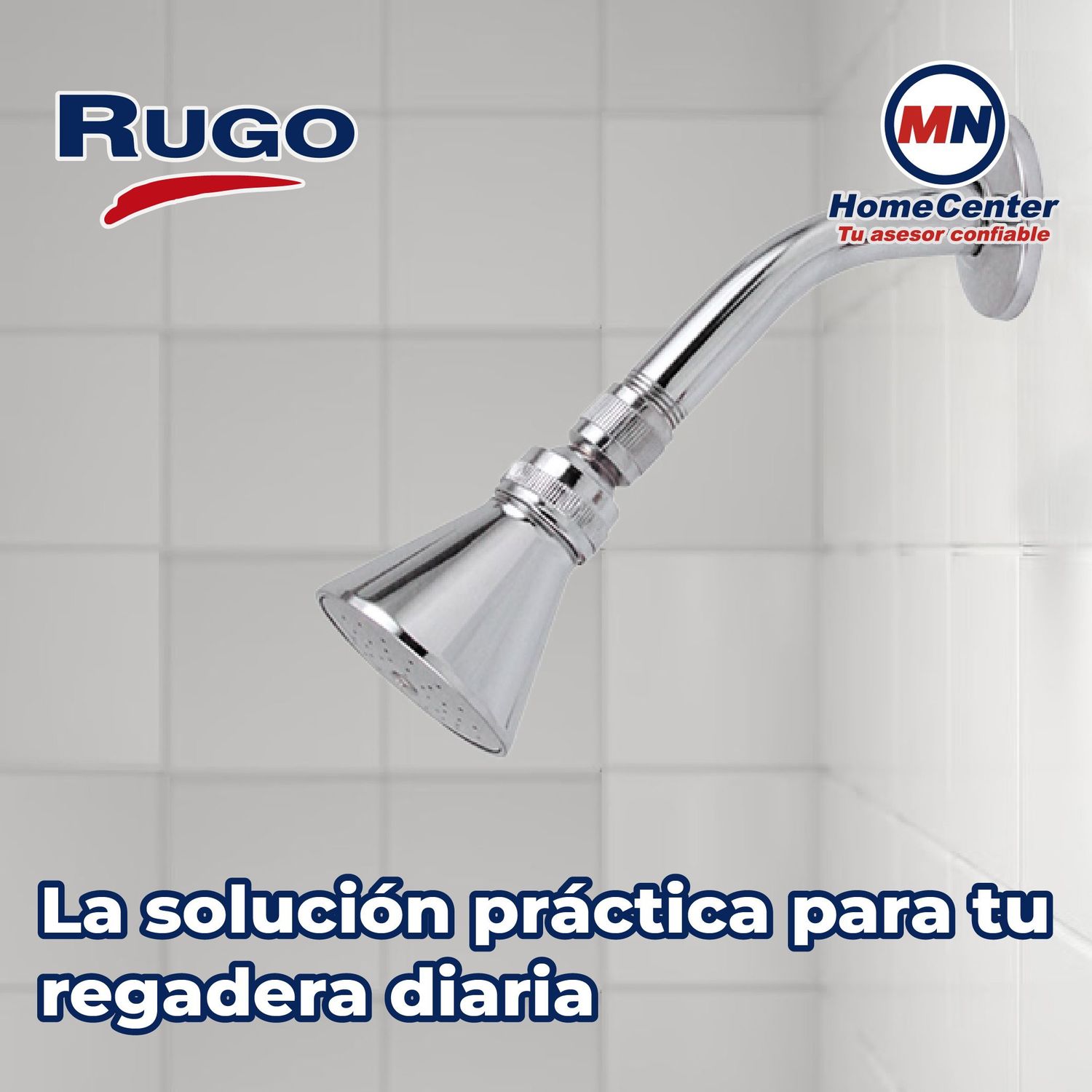 Regadera de 2 3/4” con Brazo y Chapetón Rugo Roma Acabado Cromo