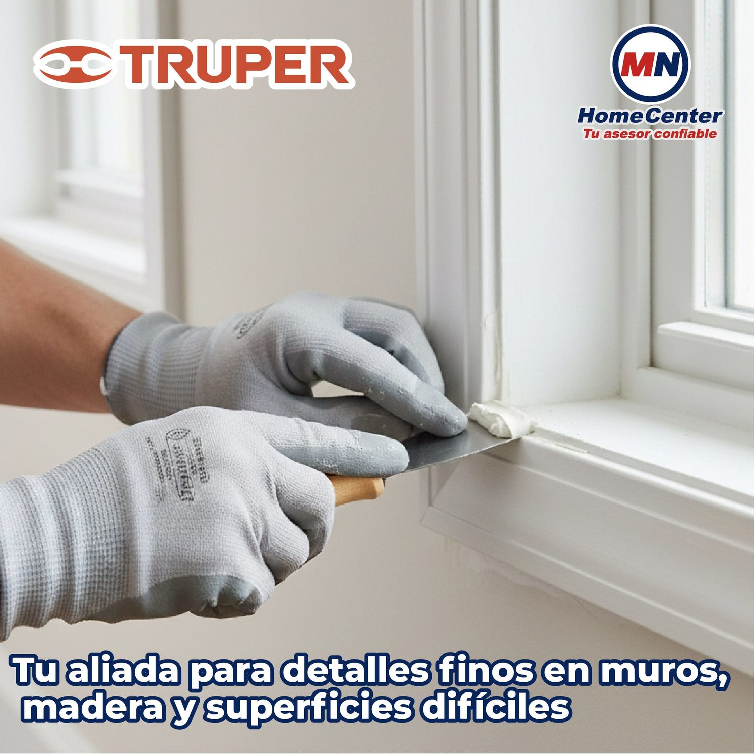 Espátula flexible 1" pulgada con mango de madera truper