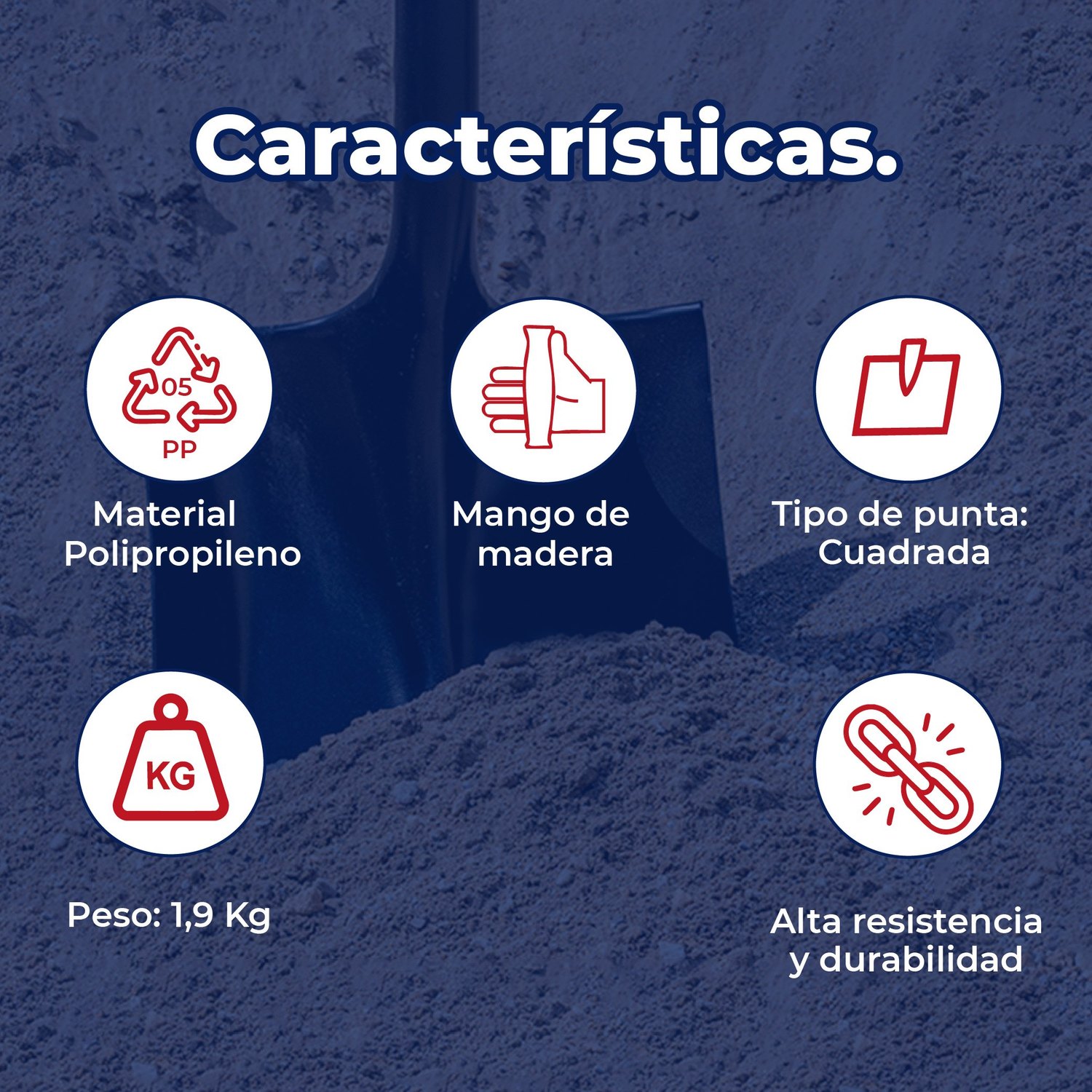 Pala Truper T-2000 Cuadrado Puño Y Mango 29-½ pulg