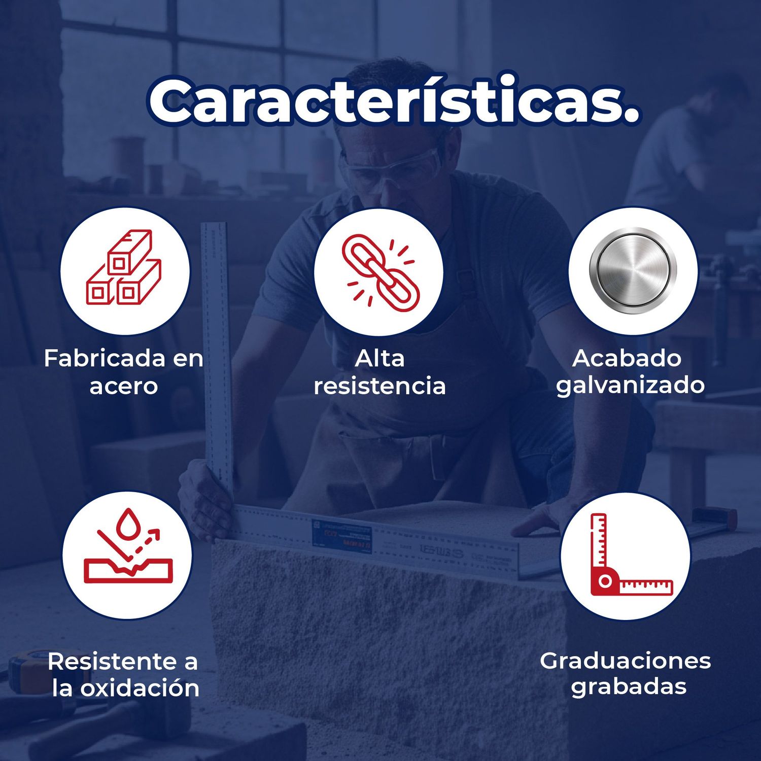 Escuadra 16"X24" de acero para cantero Truper