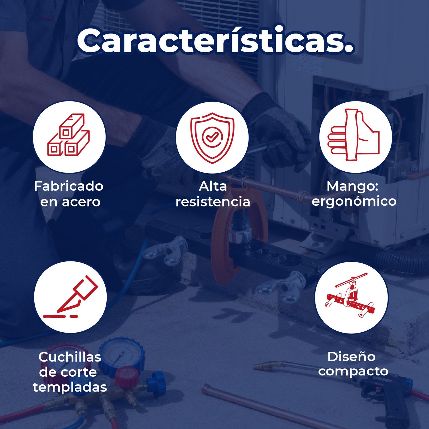 Avellanador para tubo ajustable de 3/16" a 5/8" Truper