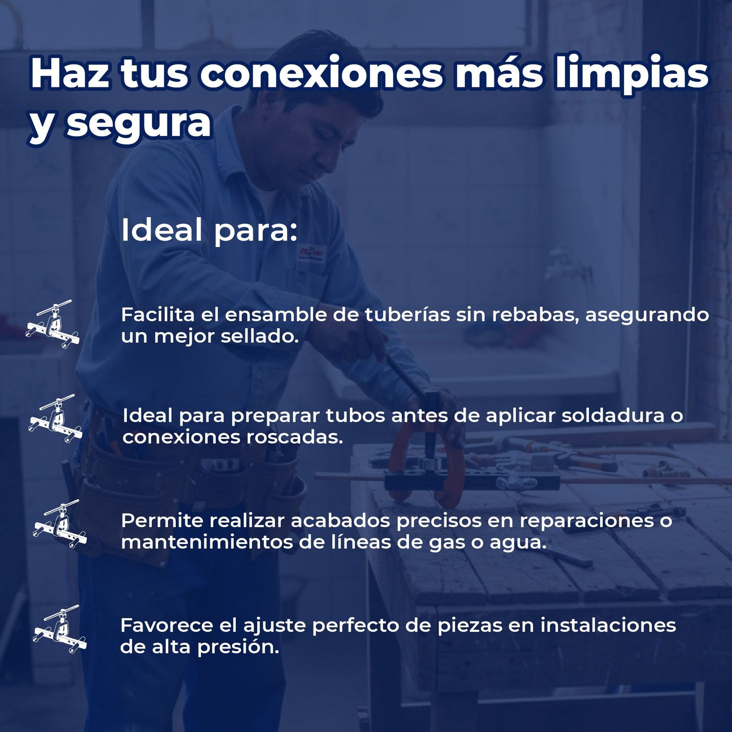 Avellanador para tubo ajustable de 3/16" a 5/8" Truper