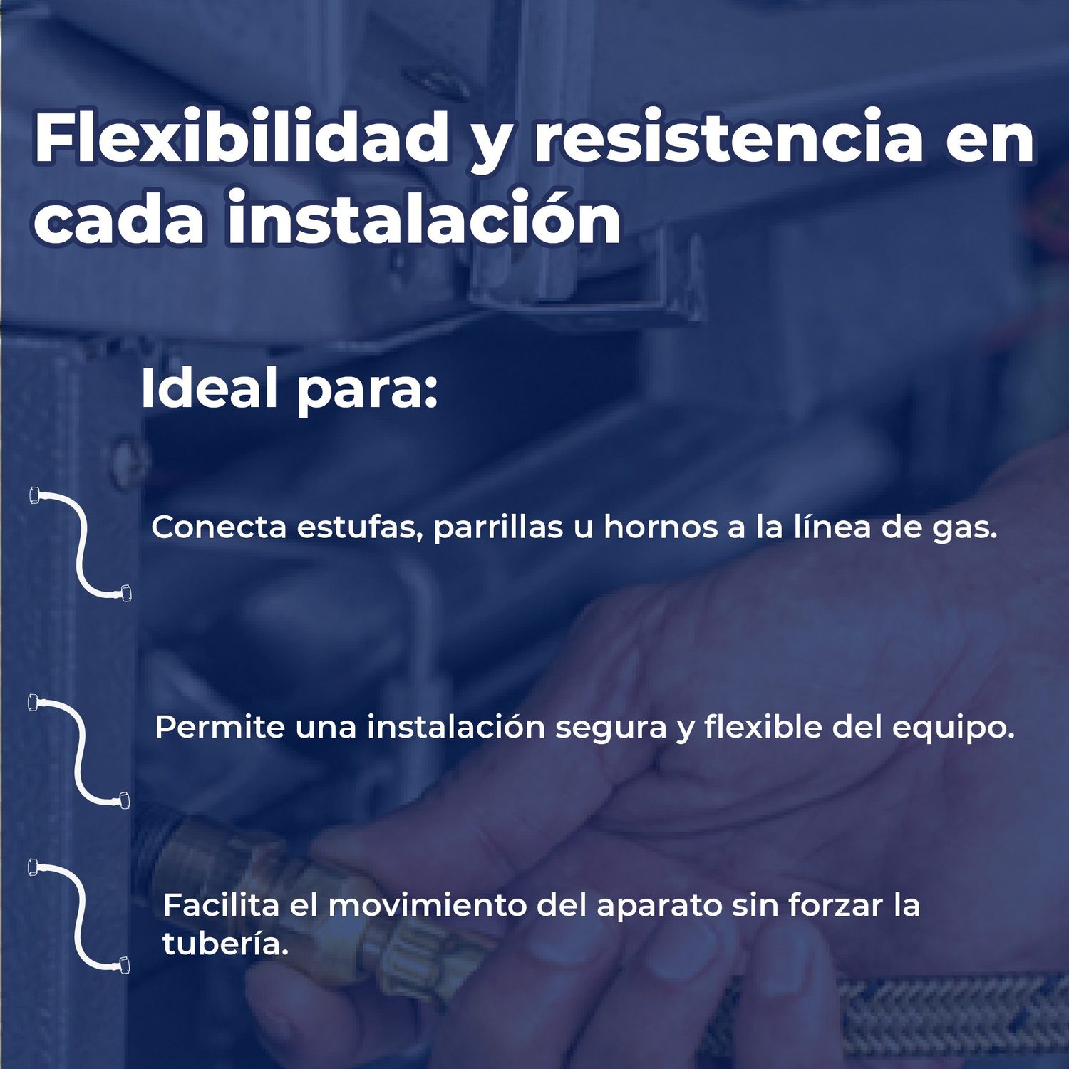 Manguera Conector Flexible Para Gas 10 x 10 x 1500 mm Coflex