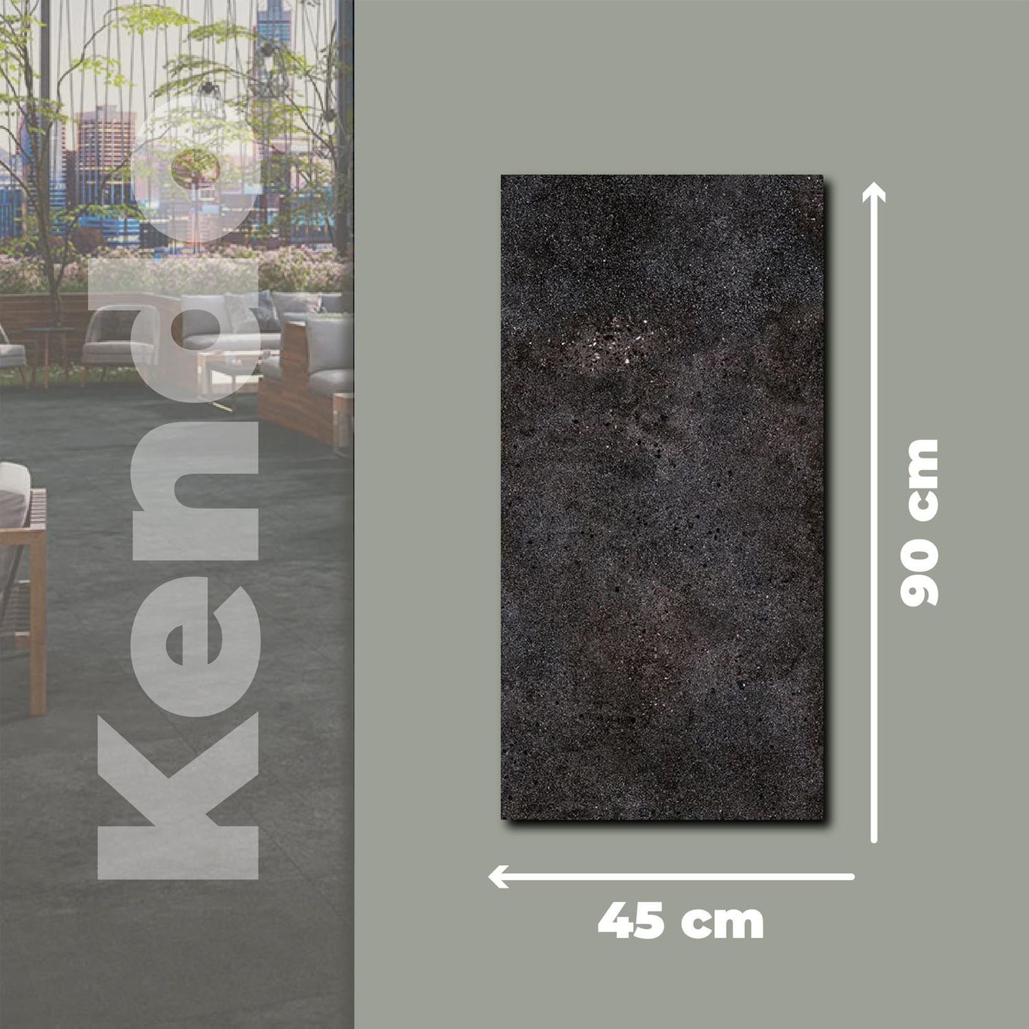 Piso Kendo Anthracite Daltile 45x90 cm Rectificado