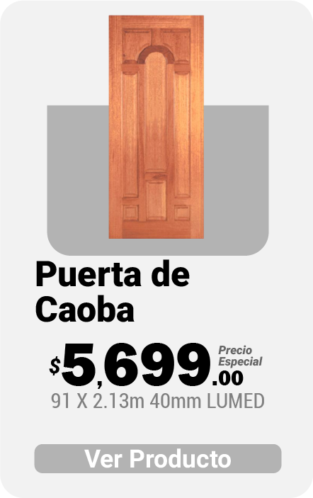 Puerta de Caoba Lumed Tableros Gumont .91 x 2.13 mts