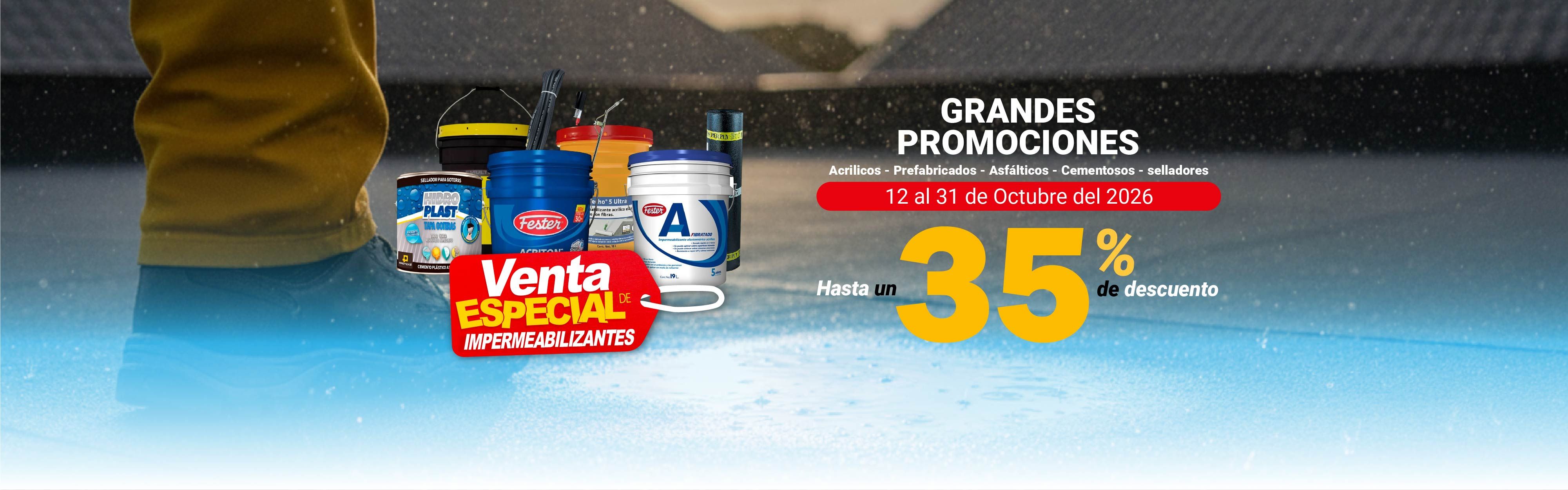 venta de impermeabilizantes hasta el 31 de octubre