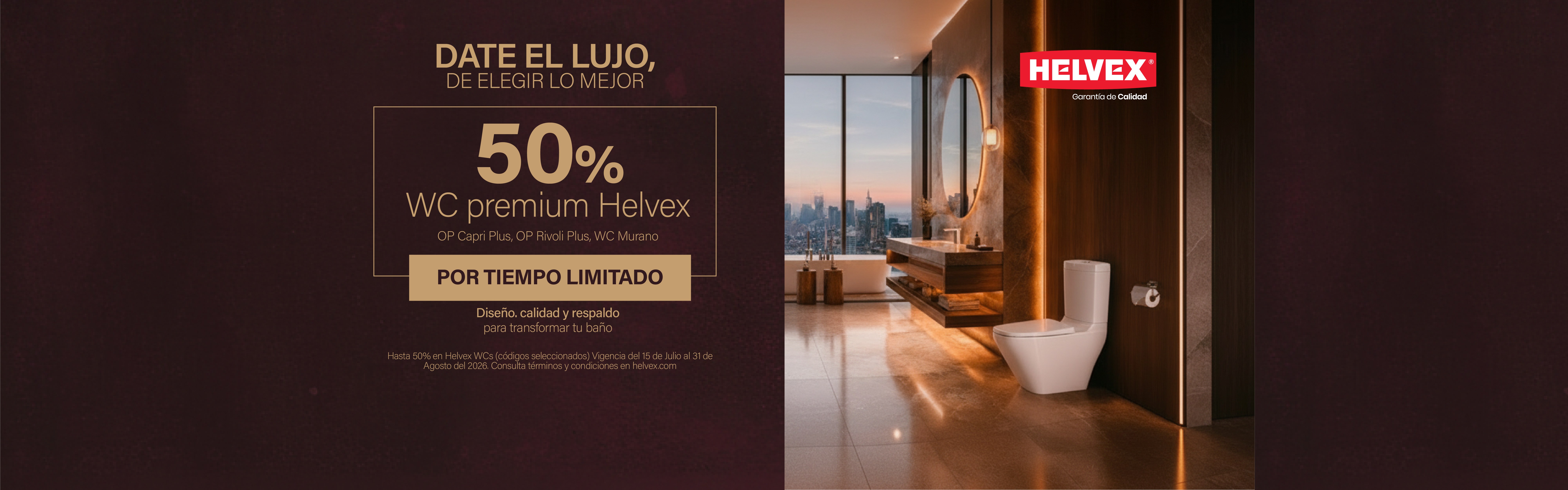 helvex 50% por tiempo limitado en productos seleccionados)