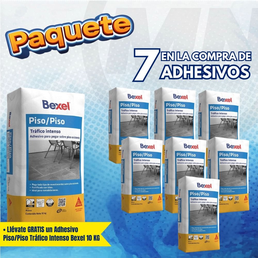 Paquete 7+1 Adhesivo  PISO/PISO Trafico Intenso10 KG  