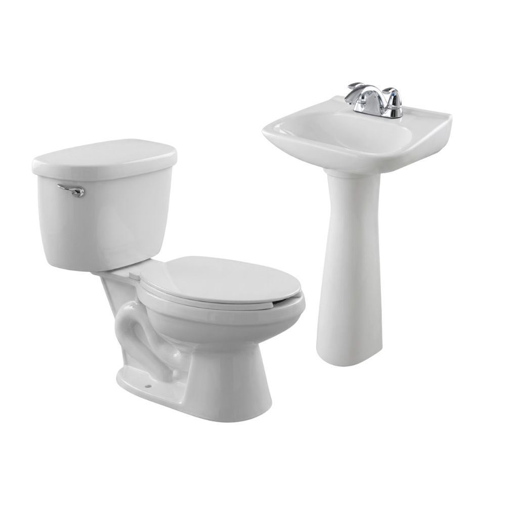 Paquete sanitario Maya color blanco con pedestal