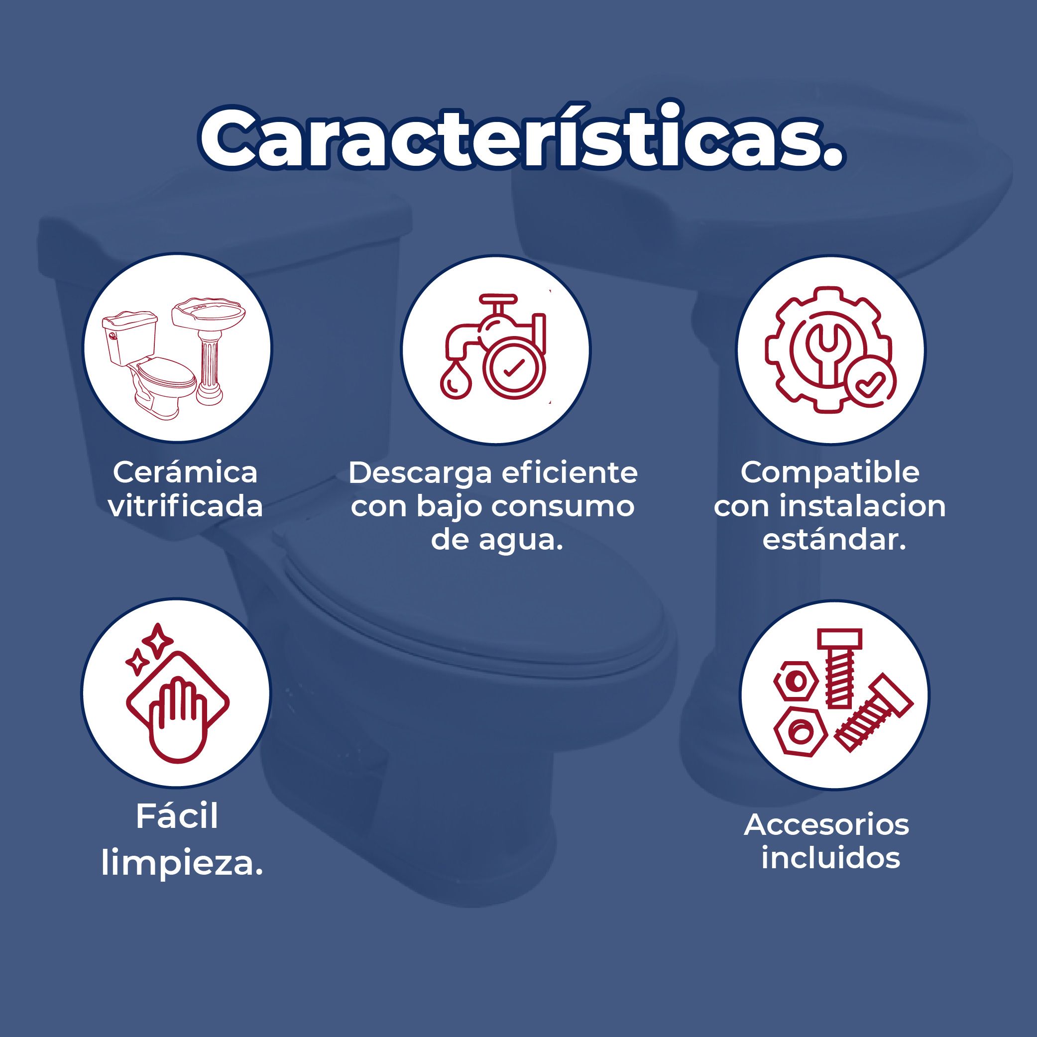 Paquete sanitario Oxford color marfil marca Cato