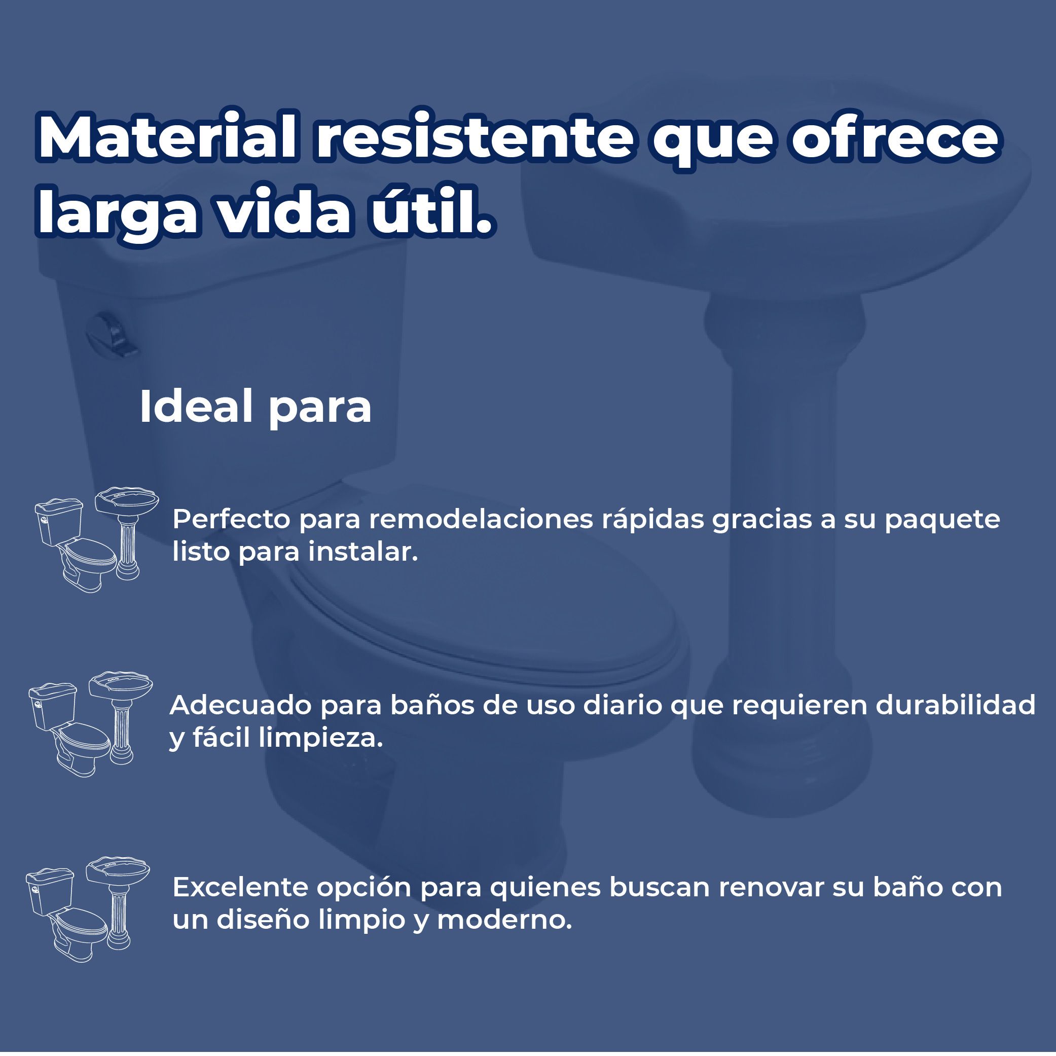 Paquete sanitario Oxford color marfil marca Cato